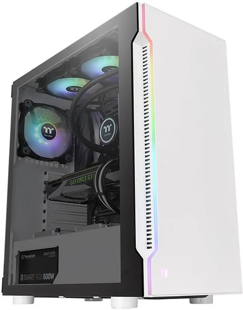 Корпус ATX Thermaltake H200 TG Snow RGB, Midi-Tower, без БП,  белый [ca-1m3-00m6wn-00]